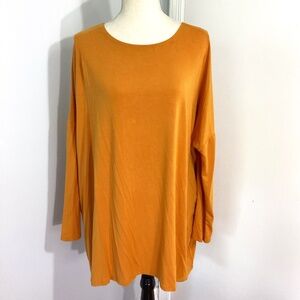 NWT ZENANA PLUS 1X MUSTARD MODAL  TUNIC  TOP DROP SHOULDERS STRETCHY REL…